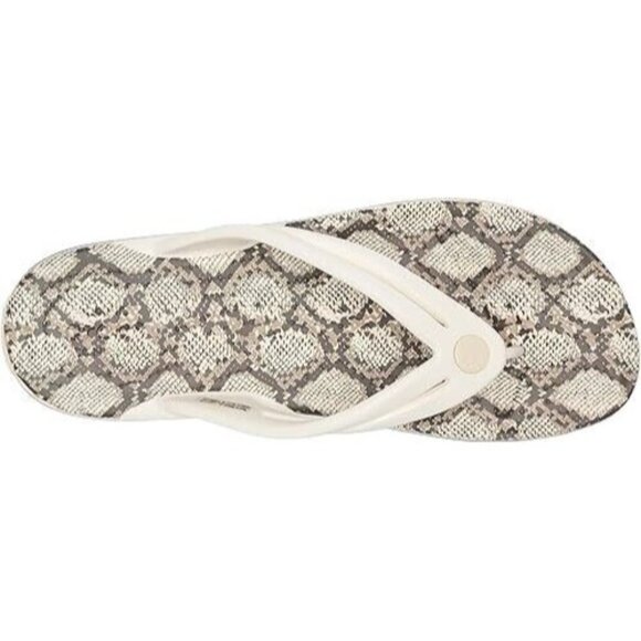 Crocs Crocband Snake Print Women's Flip-Flop Oyster/Mushroom Relax Fit Size 5 - Picture 14 of 16